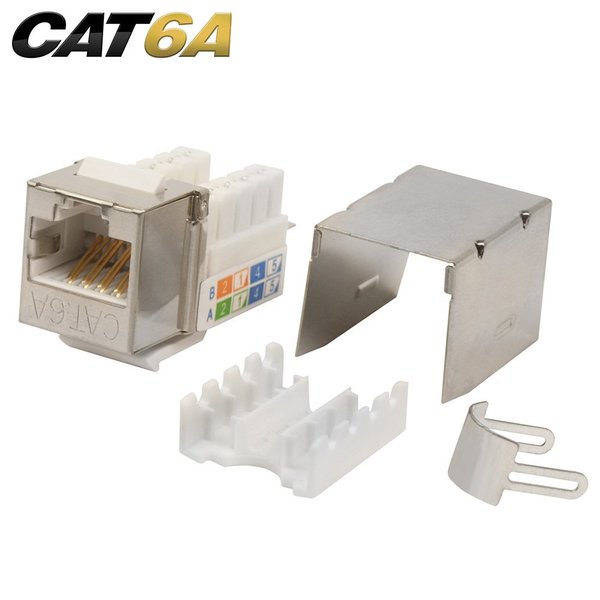 Quest Technology International Cat6A Shielded 90 Degree Keystone Jack, 8P8C NKJ-6969